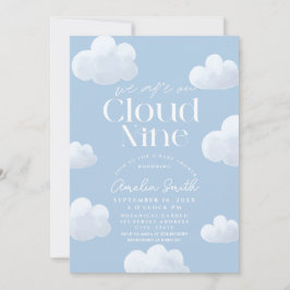 Cloud Nine Blue Cloud Baby Showerモダンに参加 招待状