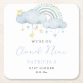 Cloud Nine Boy Baby Showerに参加 スクエアペーパーコースター (正面)