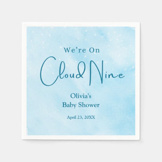 Cloud Nine Boy Baby Showerに参加 スタンダードカクテルナプキン (正面)