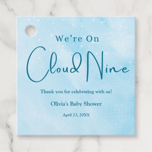 Cloud Nine Boy Baby Showerに参加 フェイバータグ (正面)