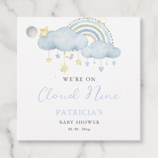 Cloud Nine Boy Baby Showerに参加 フェイバータグ (正面)