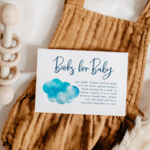 Cloud Nine Boy Baby Showerブックリクエスト エンクロージャーカード