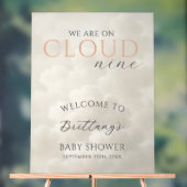 Cloud Nine Clouds Baby Shower Welcome アクリルサイン (ニュートラル)