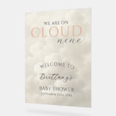 Cloud Nine Clouds Baby Shower Welcome アクリルサイン (傾斜)