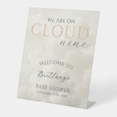 Cloud Nine Clouds Baby Shower Welcome 台座サイン (正面)