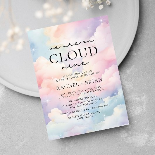 Cloud Nine Dreamy Sky Baby Showerに参加 招待状