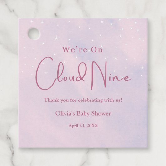 Cloud Nine Girl Baby Showerに参加 フェイバータグ (正面)
