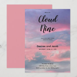 Cloud Nine Girl Baby Shower Invitations 招待状