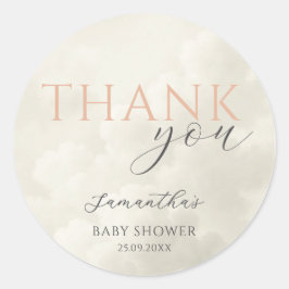 Cloud Nine Modern Baby Shower Thank You ラウンドシール