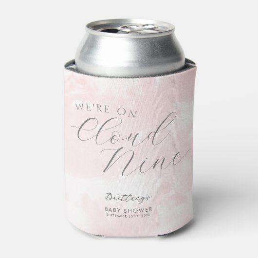 Cloud Nine Pink Girl Baby Showerに参加 缶クーラー (缶正面)