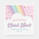 Cloud Nine Rainbow and Stars 9thバースデーパーティー スタンダードランチョンナプキン (正面)