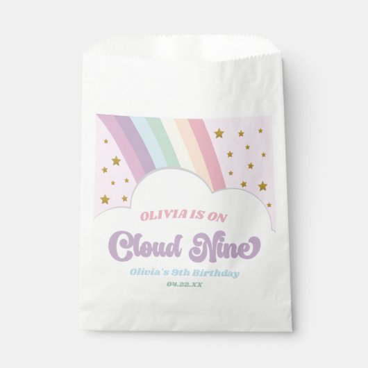 Cloud Nine Rainbow and Stars 9thバースデーパーティー フェイバーバッグ (正面)