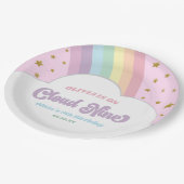 Cloud Nine Rainbow and Stars 9thバースデーパーティー ペーパープレート (アングル)
