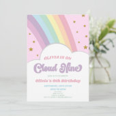 Cloud Nine Rainbow and Stars 9thバースデーパーティー 招待状 (スタンド正面)