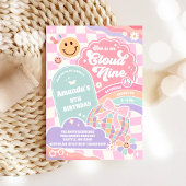 Cloud Nine Retro Groovy Daisy 9th Birthday Invitat 招待状