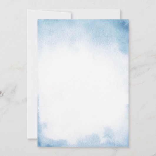 Cloud Noah's Ark Light Blue Baby Shower 招待状 (裏面)