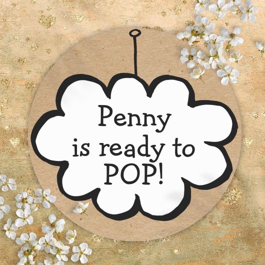 Cloud On String Kraft赤ちゃんシャワーポップ・アートの準備 ラウンドシール