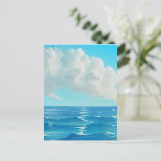 Cloud Over Water - Painterly Style Seascape ポストカード (スタンド正面)