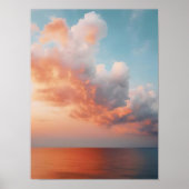 Cloud Print Cloud Poster Sky Print Moody Print Sun ポスター (正面)