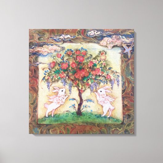 "Cloud Rabbits Tree"プレミアムキャンバスプリント キャンバスプリント (正面)