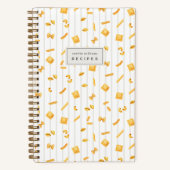 Cloud Stripe | Pasta Shapes Personalized Recipe ノートブック (正面)