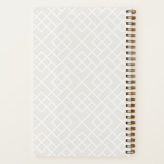 Cloud White | Coastal Bamboo Trellis Personalized ノートブック (裏面)