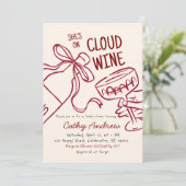 Cloud Wine Bridal Shower Invitation 招待状 (スタンド正面)