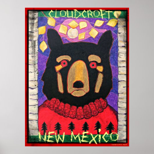 Cloudcroft、ニューメキシコブラックベアのセーター ポスター (正面)