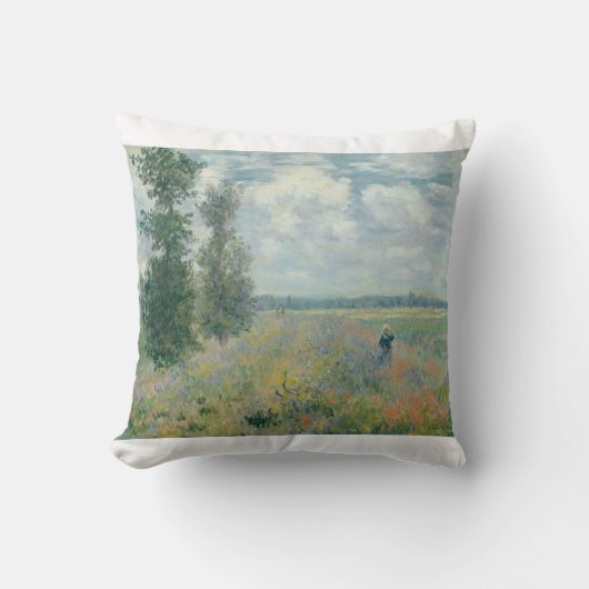 Cloude MonetのArgenteuil近くのポピー畑 クッション (正面)