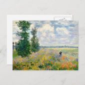 Cloude MonetのArgenteuil近くのポピー畑 ポストカード (正面/裏面)