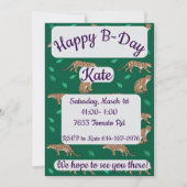 Clouded Leopard Happy Birthday 招待状 (正面)