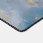 Clouds Abstract Art Blue Gold Artsy Desk Pad デスクマット (コーナー)