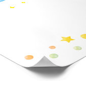 Clouds and Stars Baby Shower Welcome Sign ポスター (角)