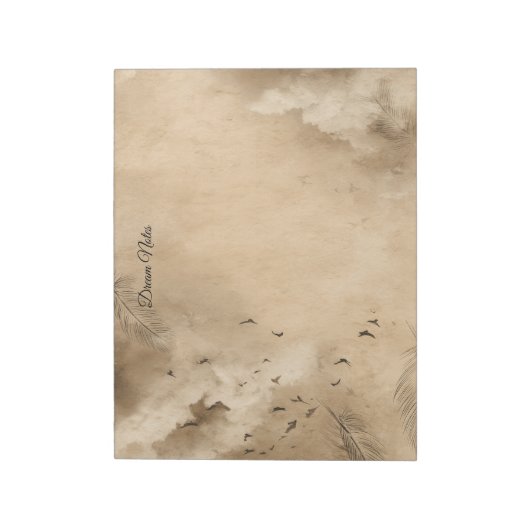 Clouds Birds Feathers Pastel Sky Collage ノートパッド (回転)