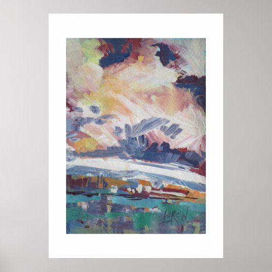 Clouds Building Painting / Artist Larry Lerew ポスター (正面)