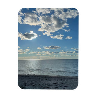 Clouds Cloudy Blue Sky Empty Beach  マグネット