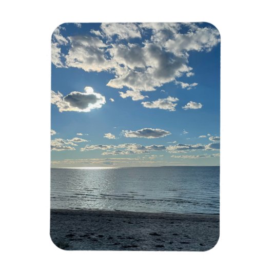 Clouds Cloudy Blue Sky Empty Beach マグネット (縦)