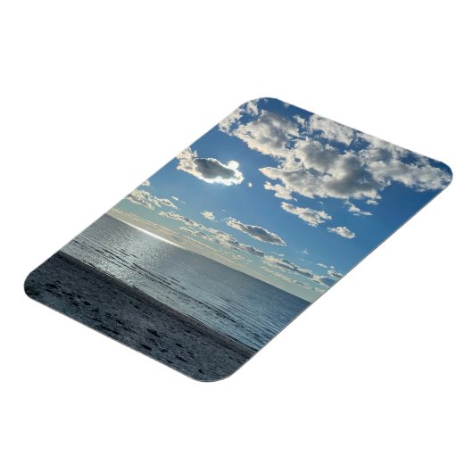 Clouds Cloudy Blue Sky Empty Beach マグネット (左側)