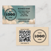 Clouds Custom Logo QR Code Business Card 名刺 (正面/裏面)