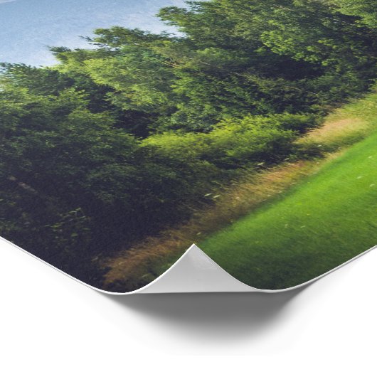 Clouds floating over mountains customizable ポスター (角)