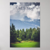 Clouds floating over mountains customizable ポスター (正面)