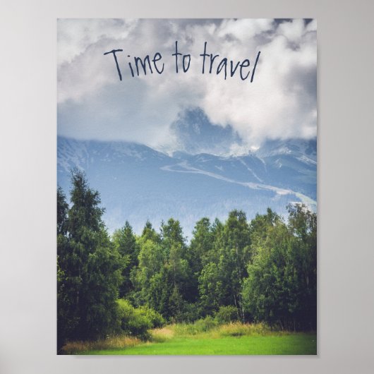 Clouds floating over mountains customizable ポスター (正面)