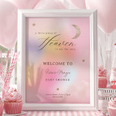 Clouds Heaven Holographic Baby shower Welcome ポスター