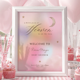 Clouds Heaven Holographic Baby shower Welcome ポスター