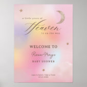 Clouds Heaven Holographic Baby shower Welcome ポスター (正面)