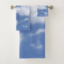 clouds in blue sky towel set