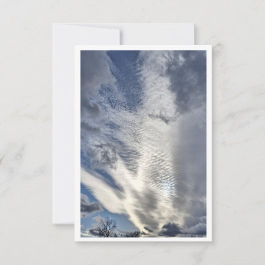 Clouds in January sky - Ducks vision Note Card ノートカード (正面)