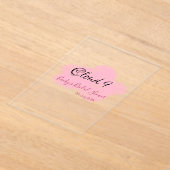 Clouds nine red pastel bridal shower namedate アクリル招待状 (レイダウン)