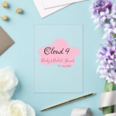 Clouds nine red pastel bridal shower namedate アクリル招待状 (インサイチュ (ウェディング))