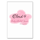 Clouds nine red pastel bridal shower namedate テーブルナンバー (裏面)